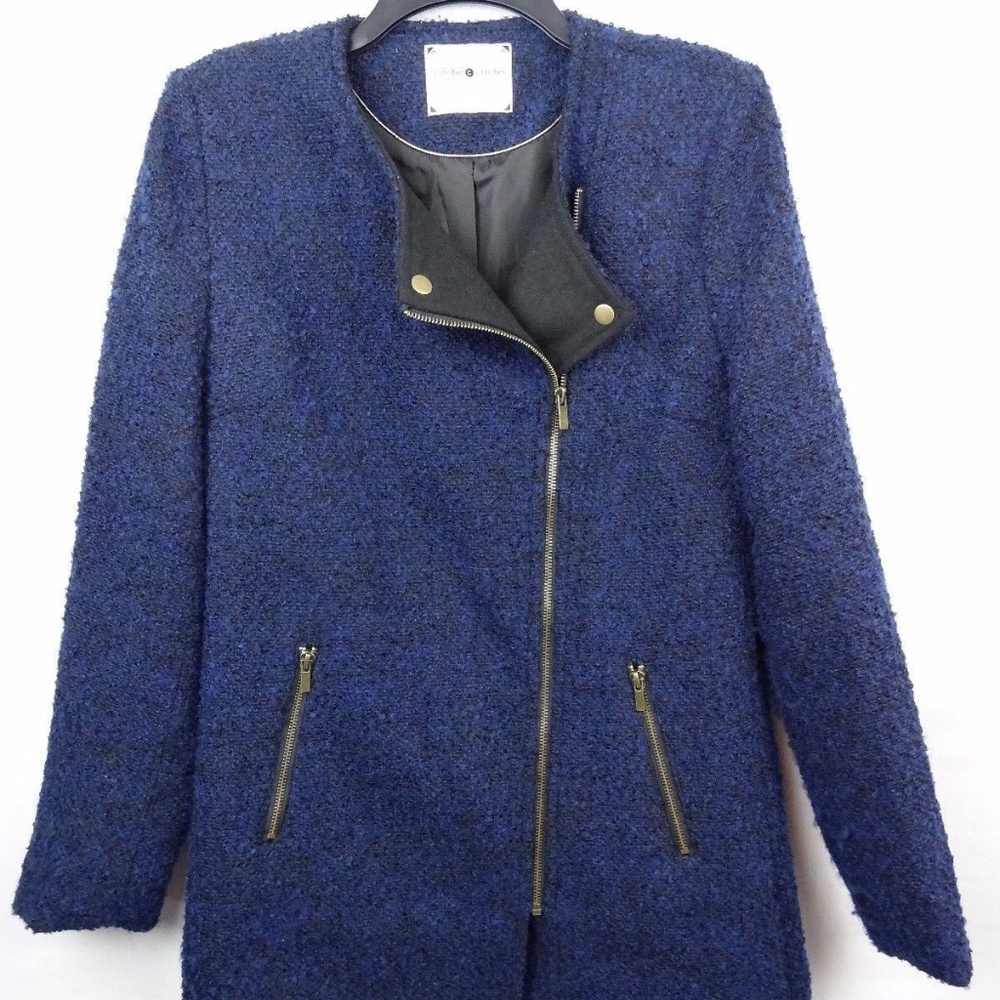 Cache Cache Fashion Explorer Blue Knit Coat Zip Up